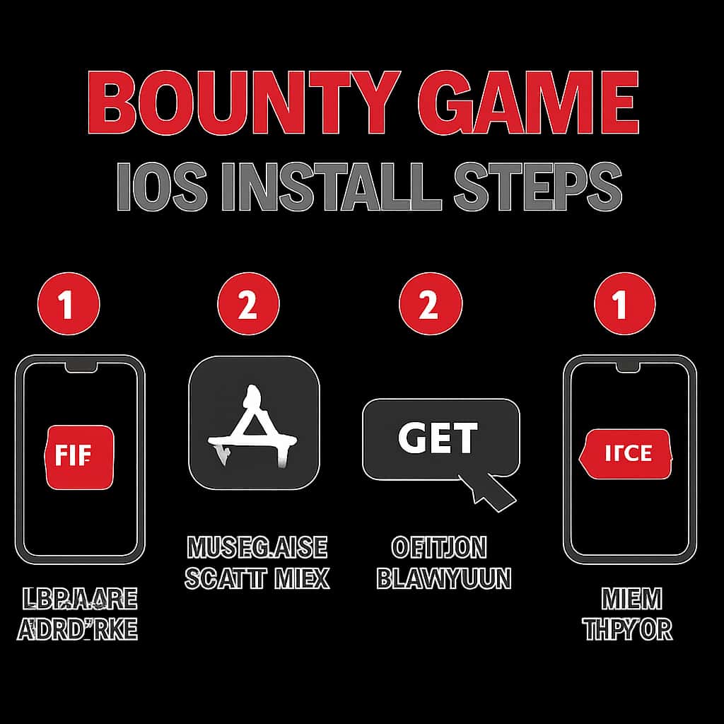 Diagram illustrating Bounty Game iOS installation process.