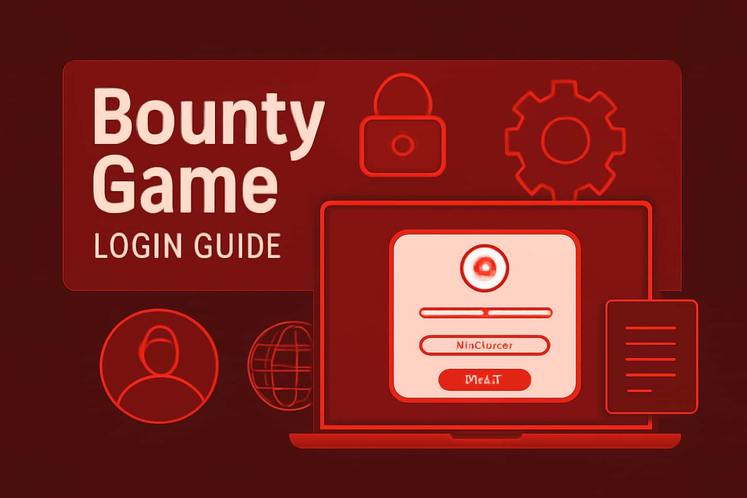 An informative scene illustrating the Bounty Game Login Guide, with the title displayed.