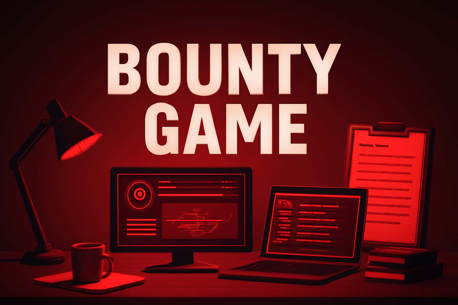 Visual representation of Bounty Game Guides with a tech-theme.