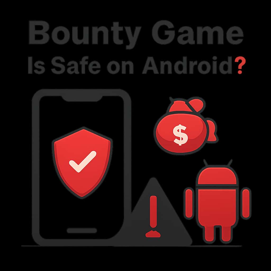 An educational diagram on Bounty Game safety for Android.