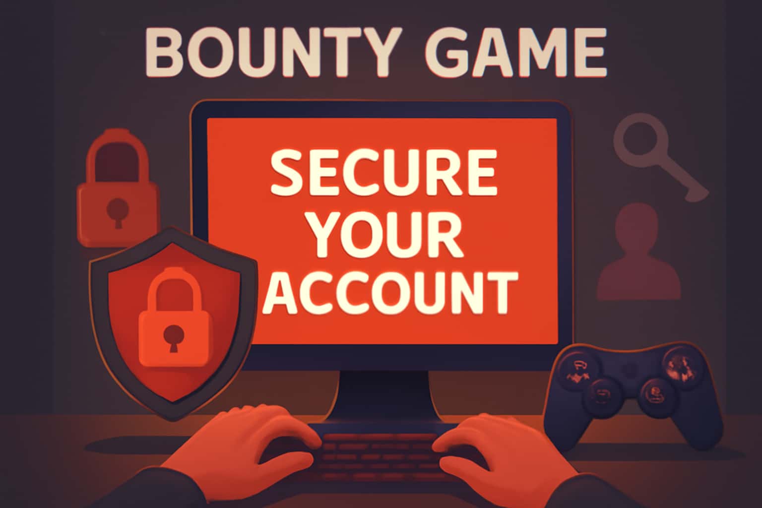 An informational scene depicting account security measures for Bounty Game.