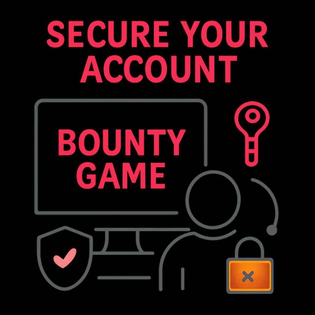 An educational diagram about securing your Bounty Game account.