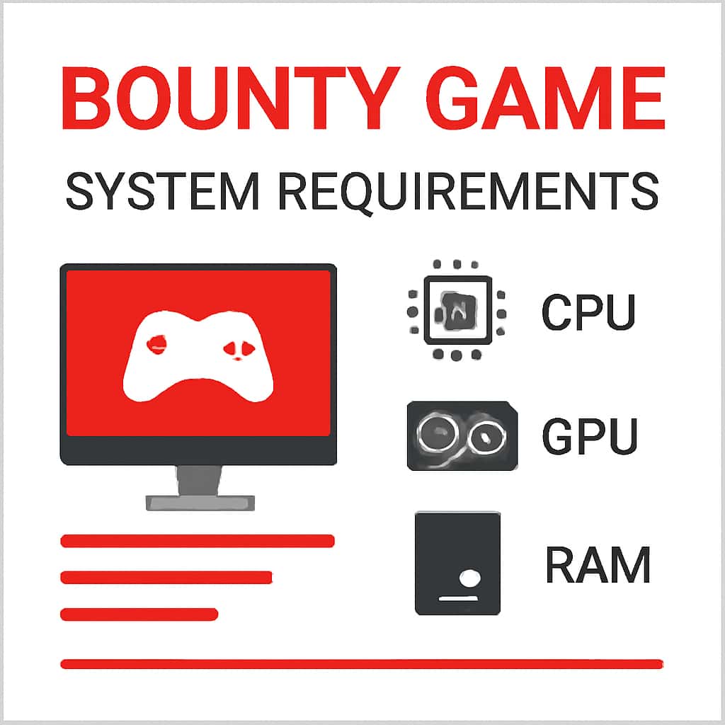Illustration showing the system requirements for Bounty Game.